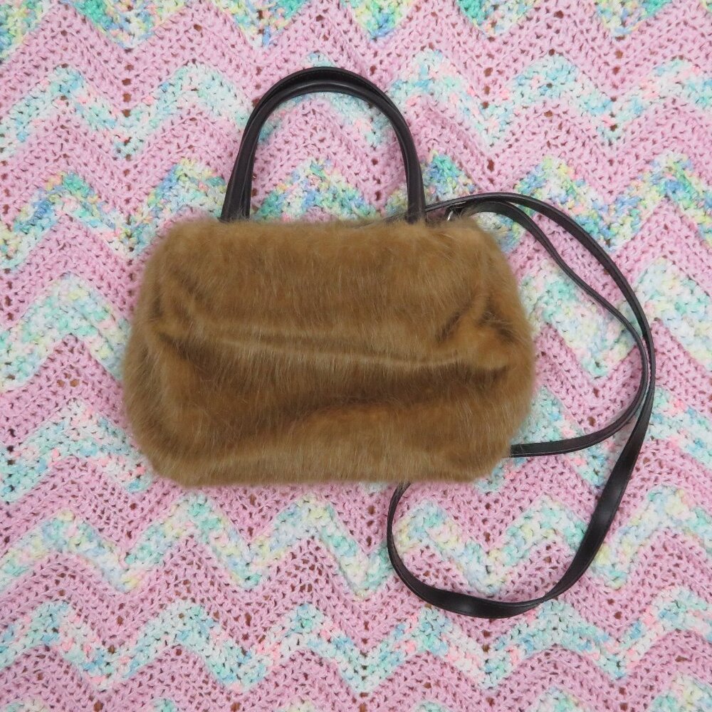 Y2K Faux Fur Purse Shoulder Strap Q&A 2000s Cute Kawaii Brown Bag Vintage Egirl